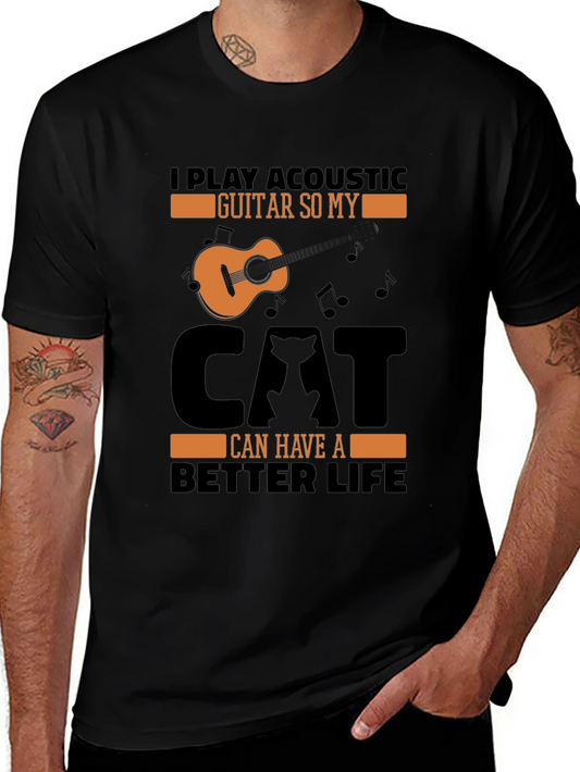 Acoustic Guitar Cat Lover T-Shirt