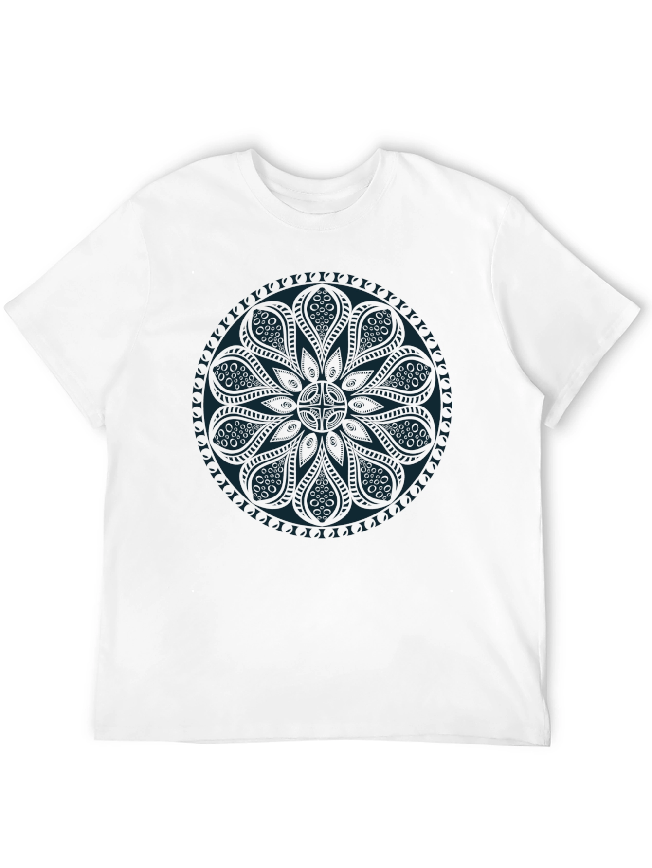 Mens Black Mandala Graphic Tee