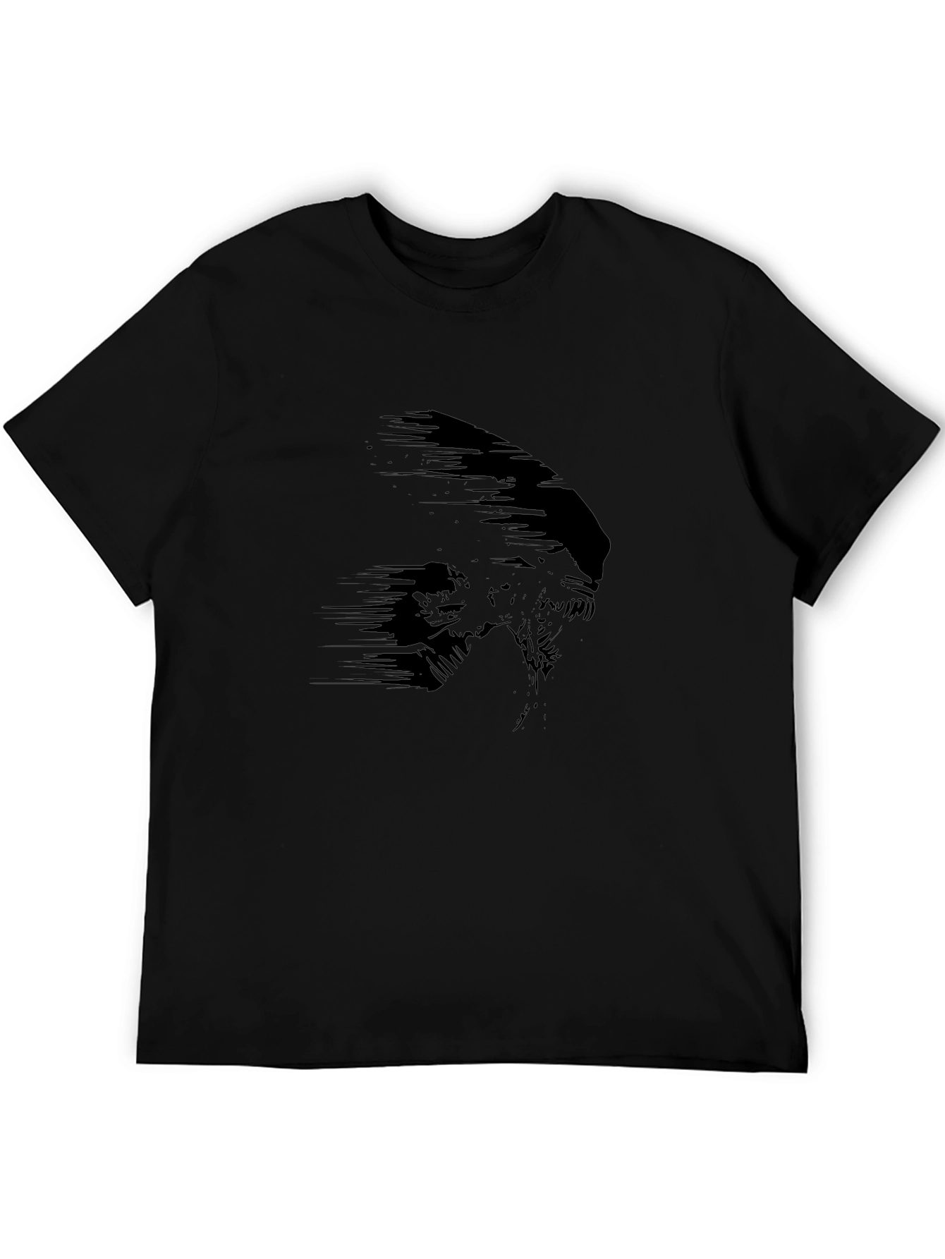 Mens Black Alien Graphic Print Tee