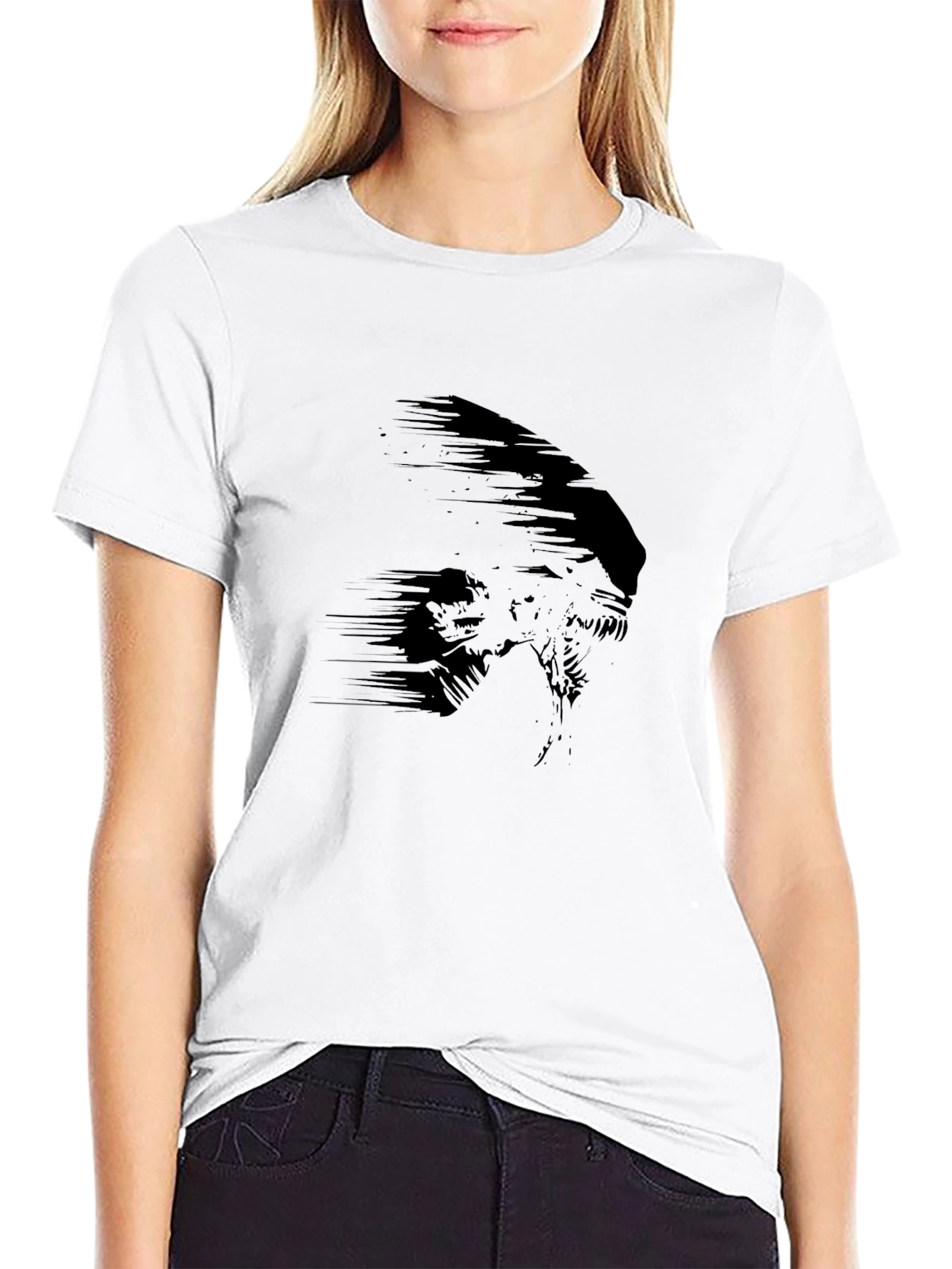 Mens Black Alien Graphic Print Tee