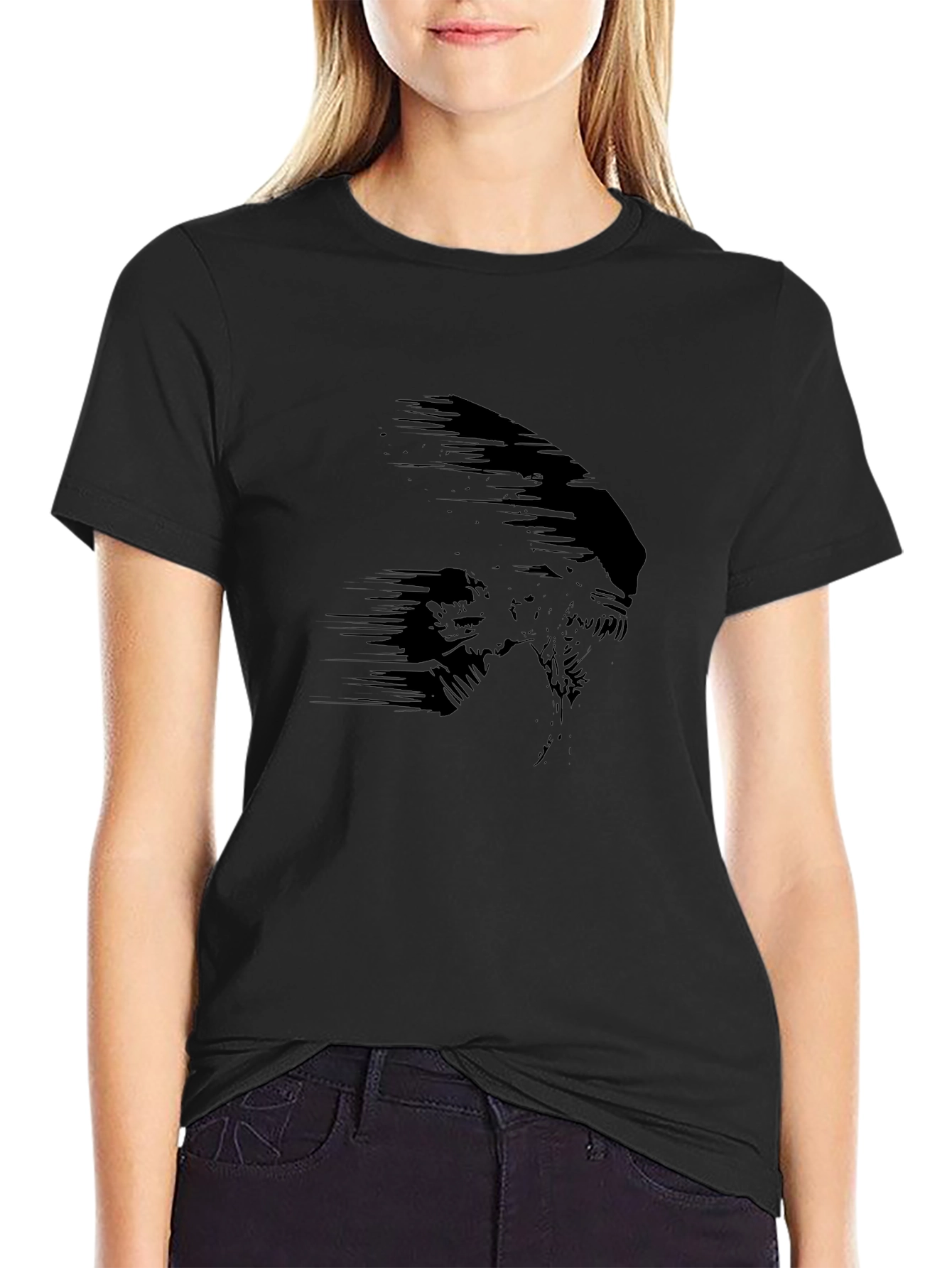 Mens Black Alien Graphic Print Tee