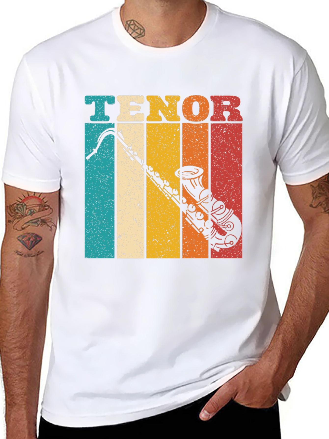 Retro Tenor Saxophone Graphic T-Shirt