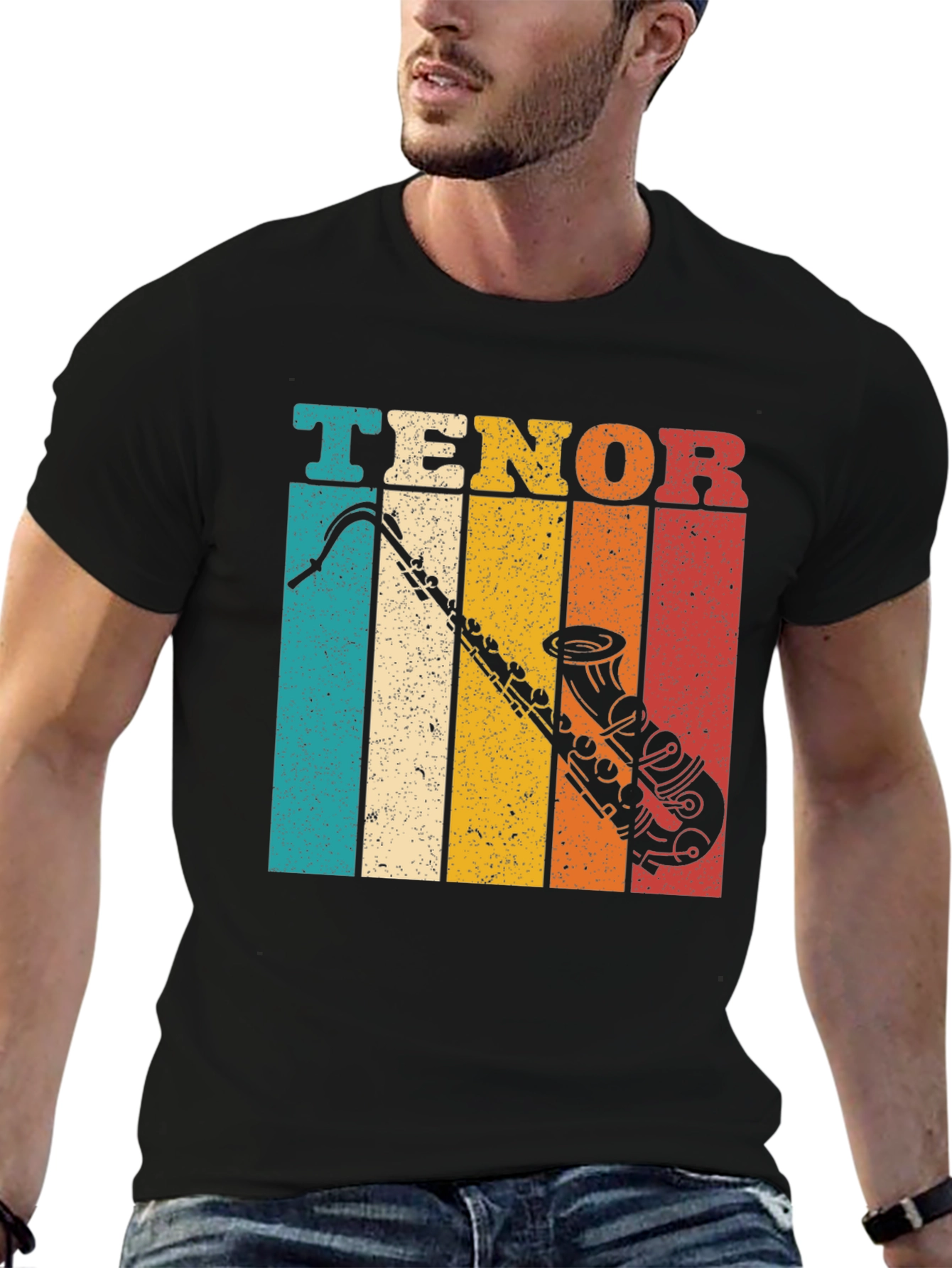 Retro Tenor Saxophone Graphic T-Shirt