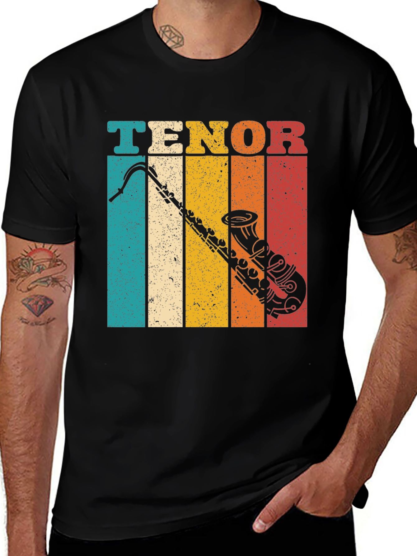 Retro Tenor Saxophone Graphic T-Shirt