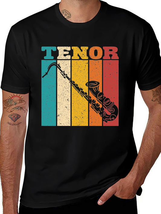 Retro Tenor Saxophone Graphic T-Shirt