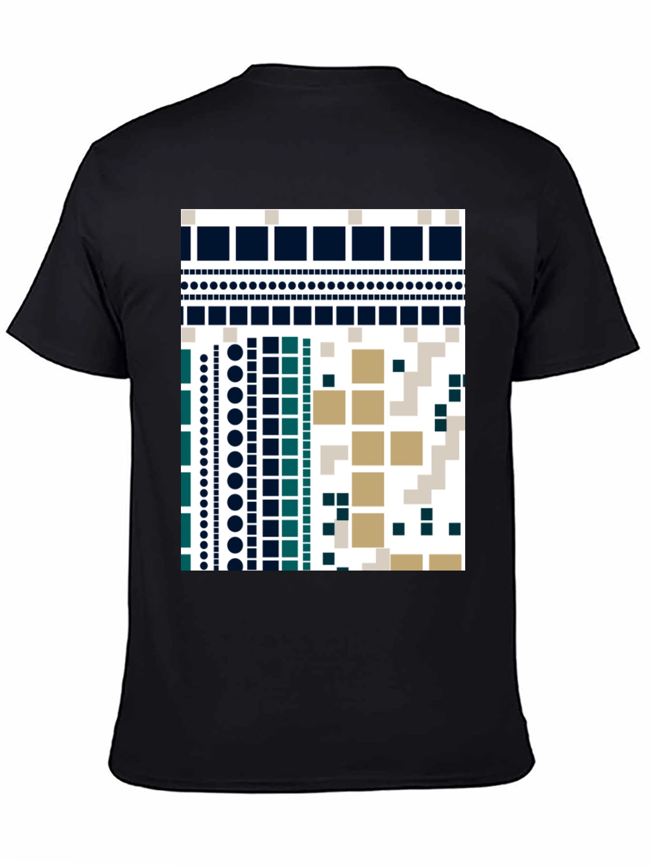 Geometric Pattern Black T-Shirt