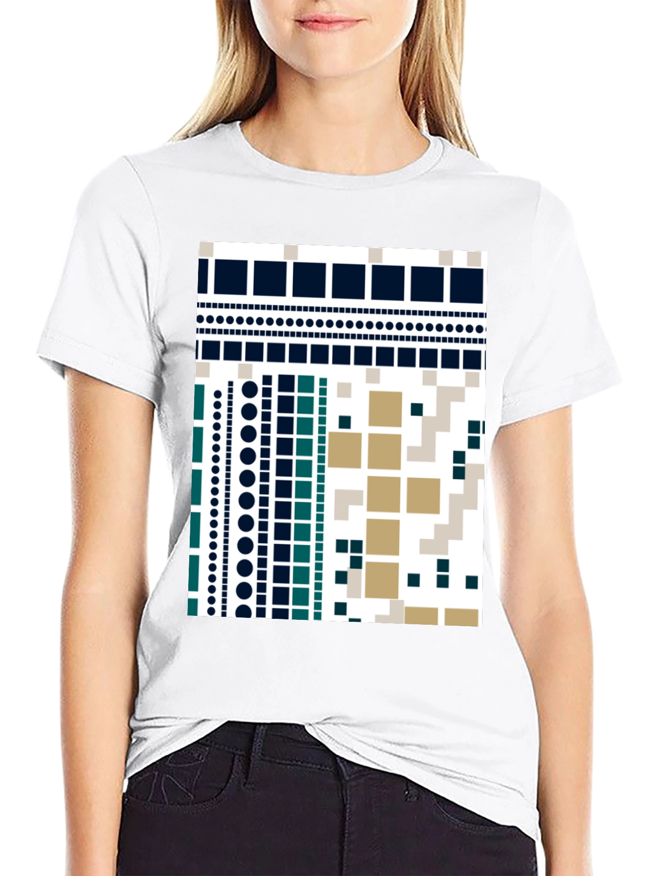 Geometric Pattern Black T-Shirt