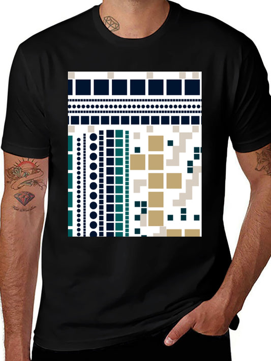Geometric Pattern Black T-Shirt
