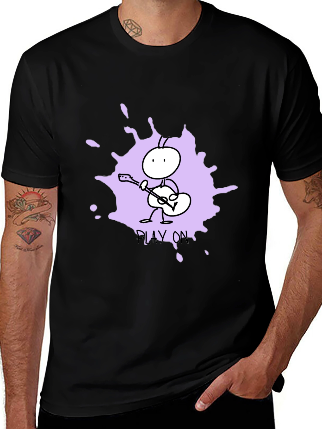 Play On Graphic Tee - Unique Ant Guitar Design