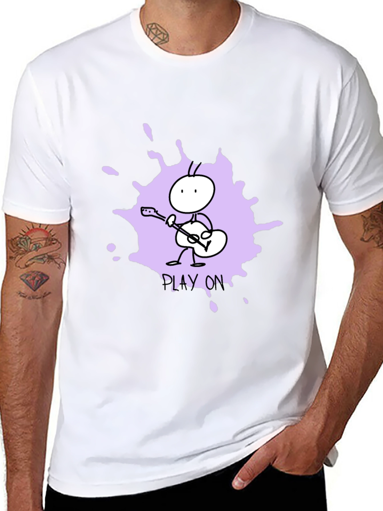 Play On Graphic Tee - Unique Ant Guitar Design