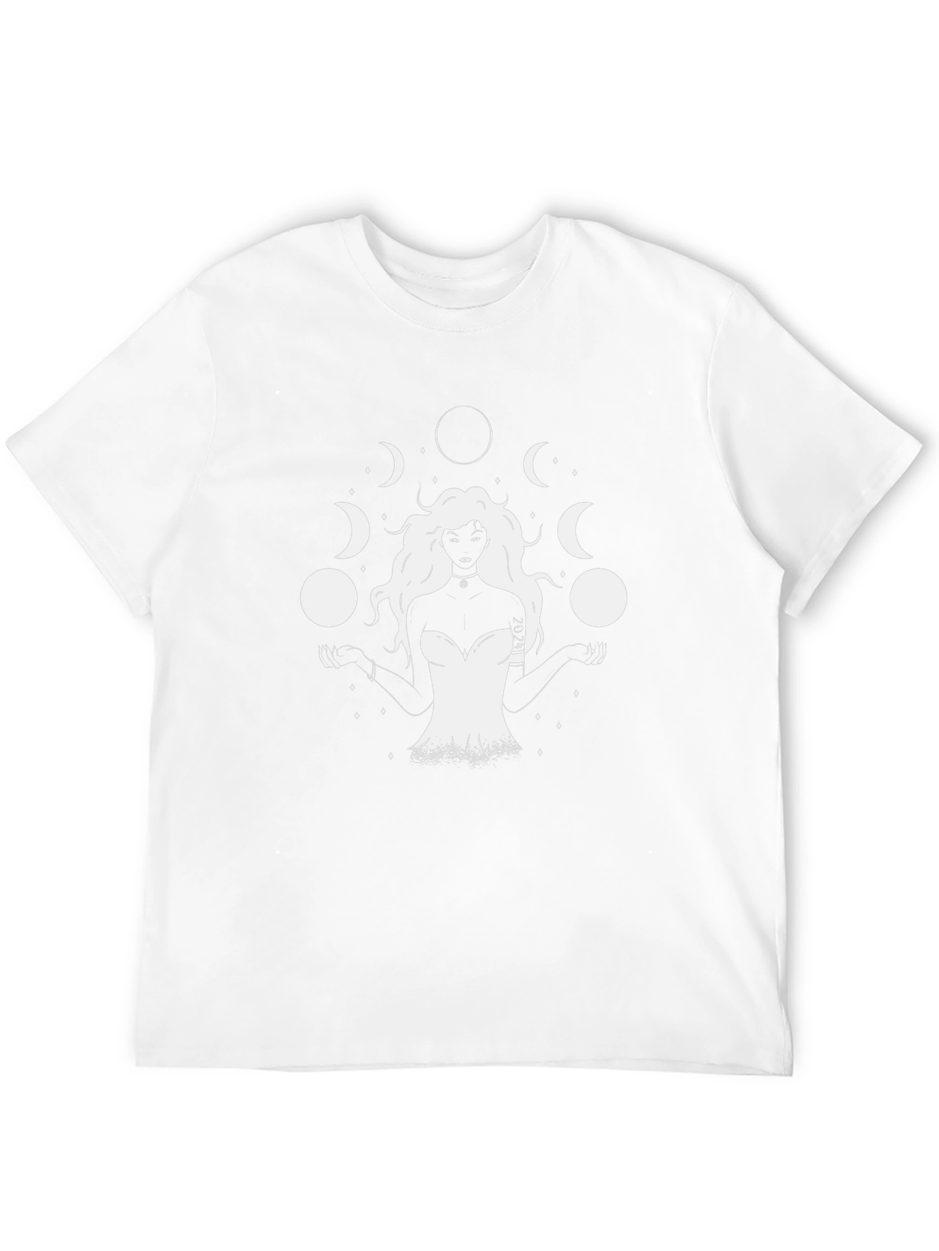 Moon Goddess Graphic Tee - Black Cotton T-Shirt