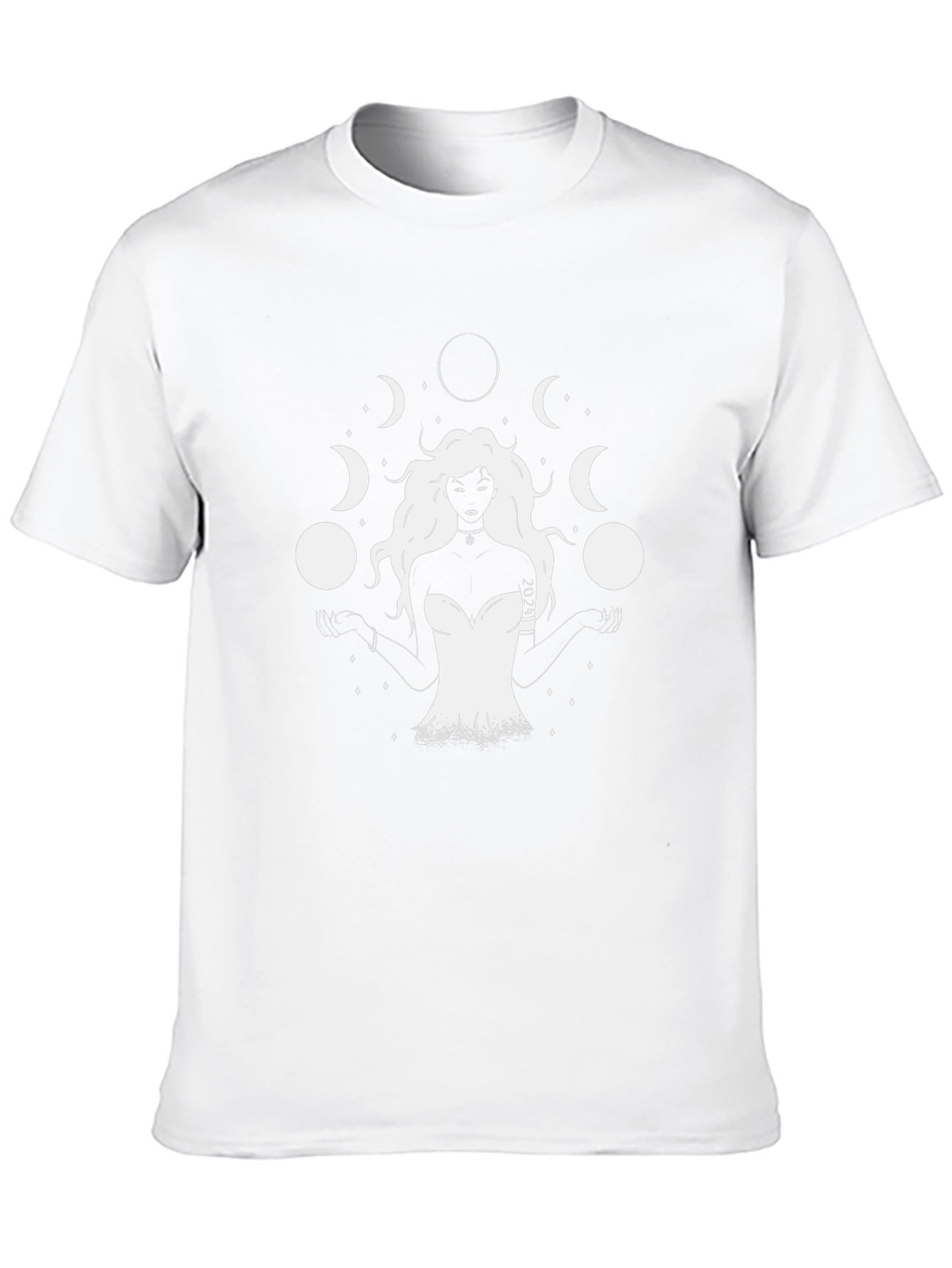 Moon Goddess Graphic Tee - Black Cotton T-Shirt