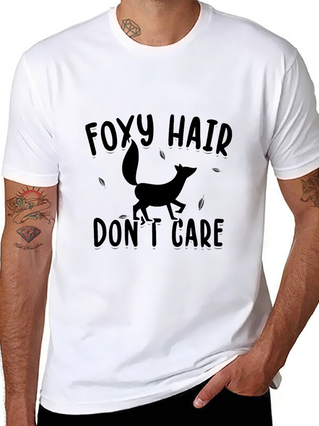 Foxy Hair Dont Care Black Graphic Tee
