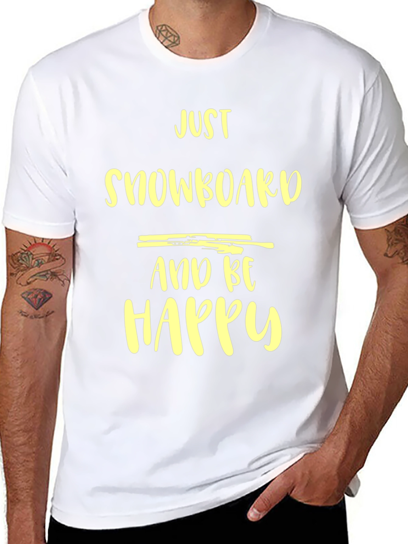Just Snowboard & Be Happy Graphic T-Shirt