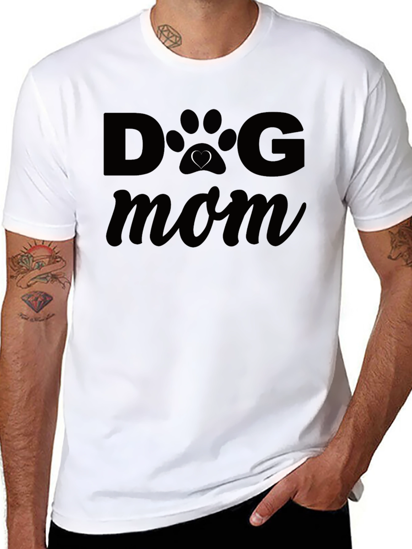 Dog Mom T-Shirt - Cute Paw Print Heart Design