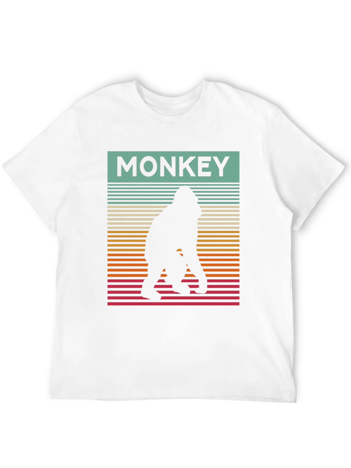 Retro Monkey Silhouette Graphic Tee - Cool Casual Wear