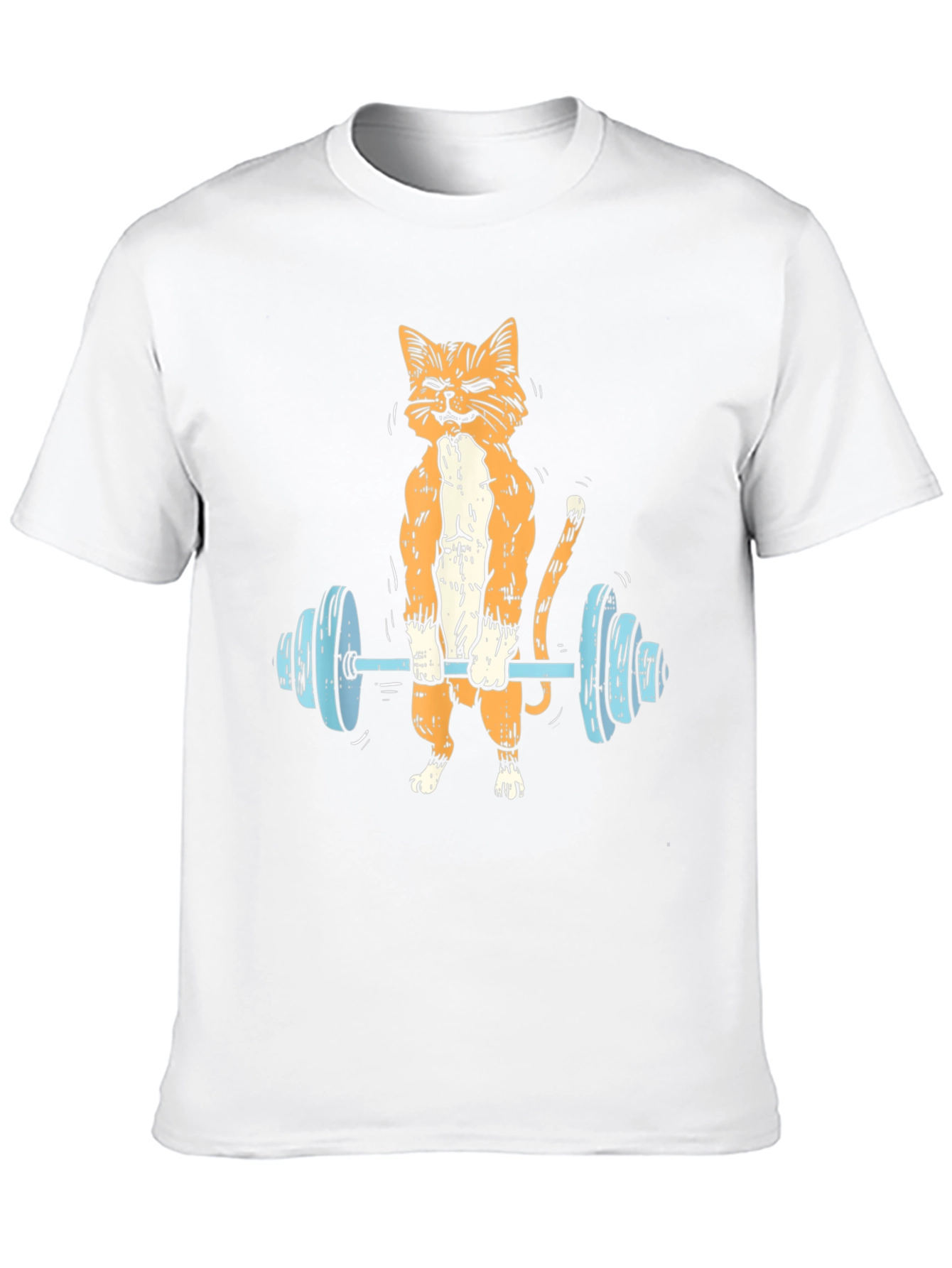 Weightlifting Cat Graphic Tee - Black