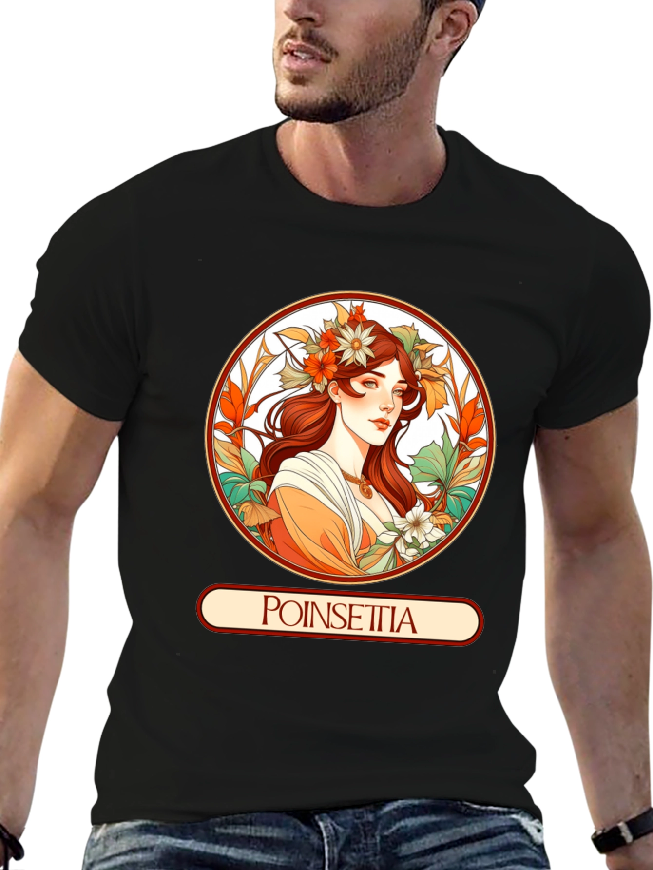 Poinsettia Art Nouveau T-Shirt