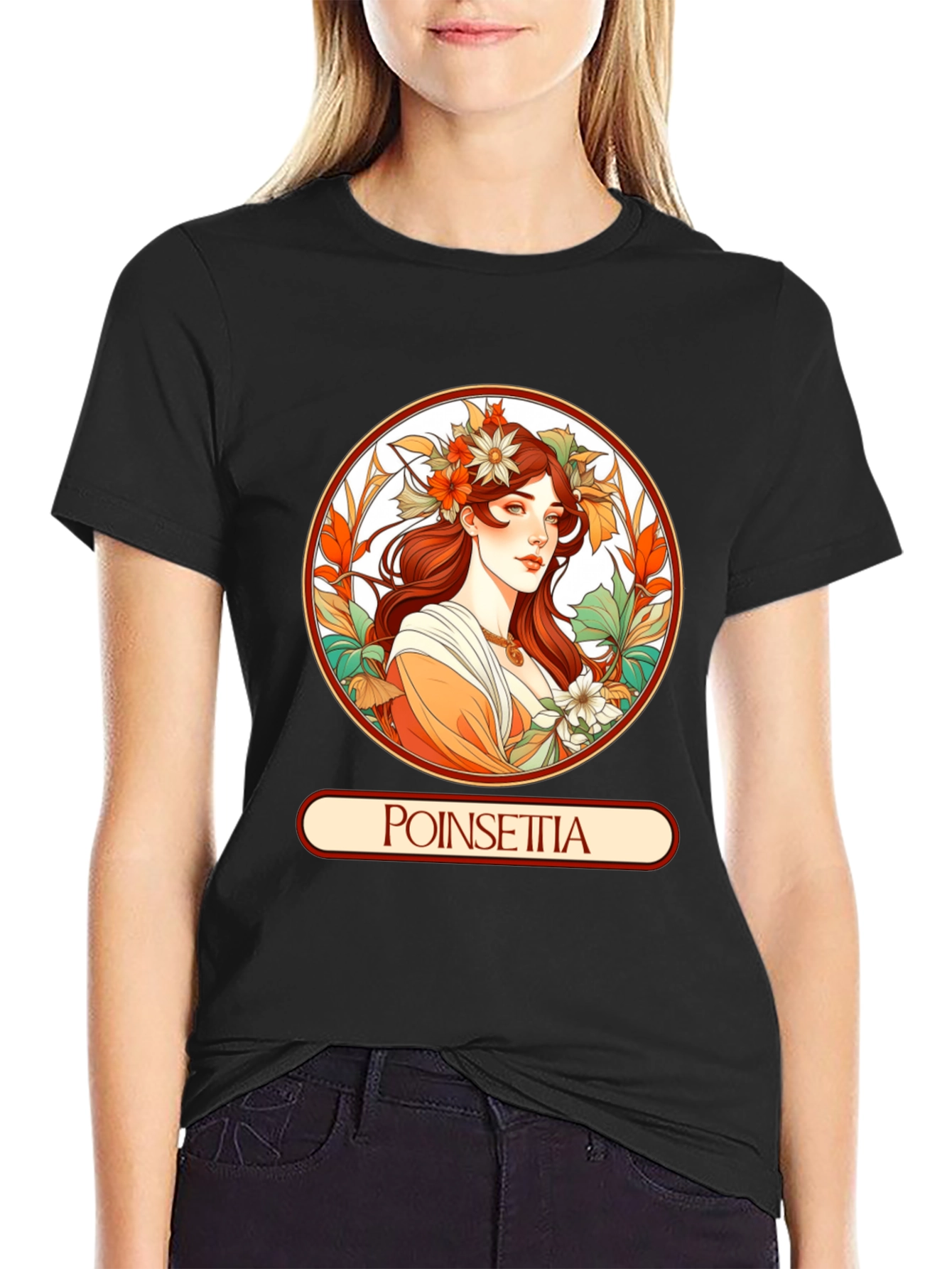 Poinsettia Art Nouveau T-Shirt