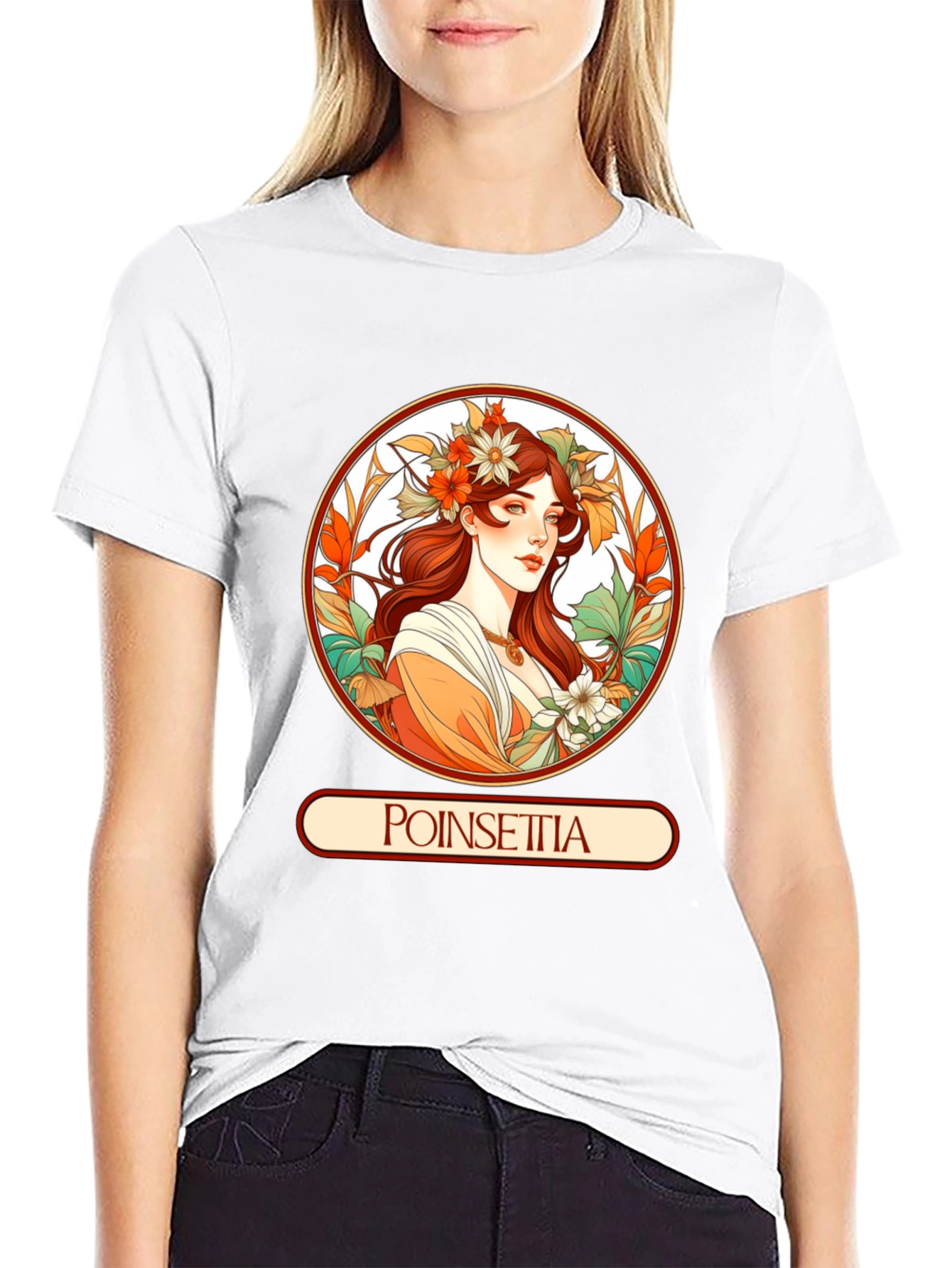Poinsettia Art Nouveau T-Shirt