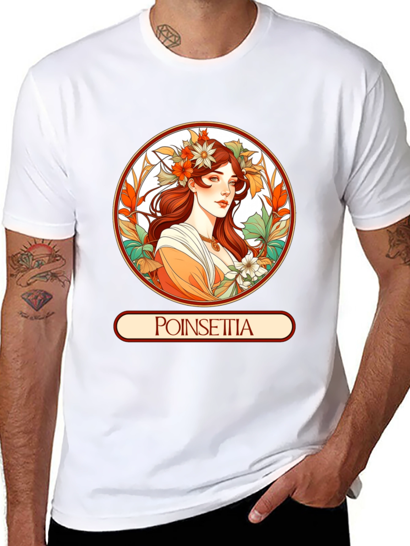 Poinsettia Art Nouveau T-Shirt