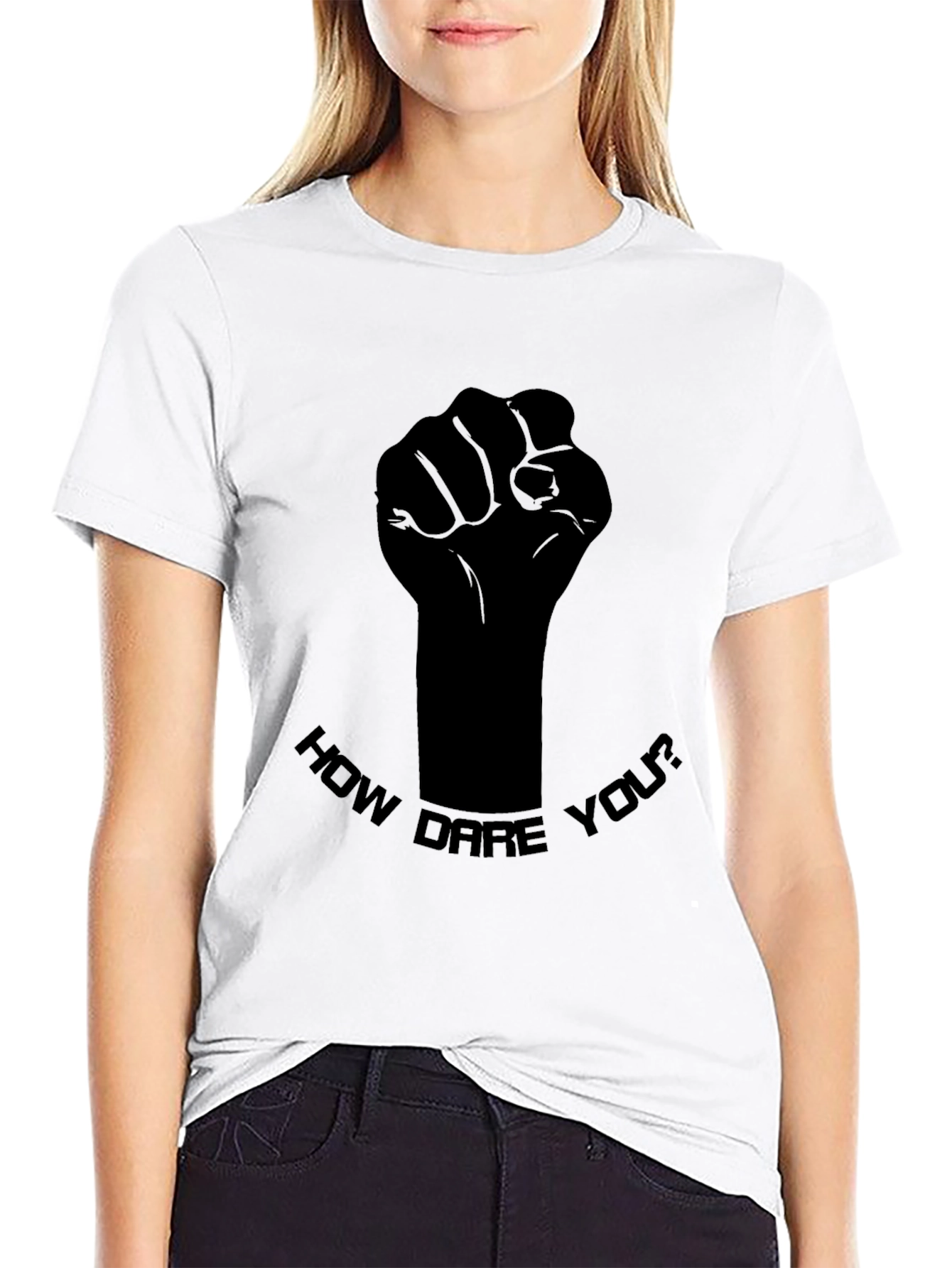 Statement Black Tee - How Dare You Graphic