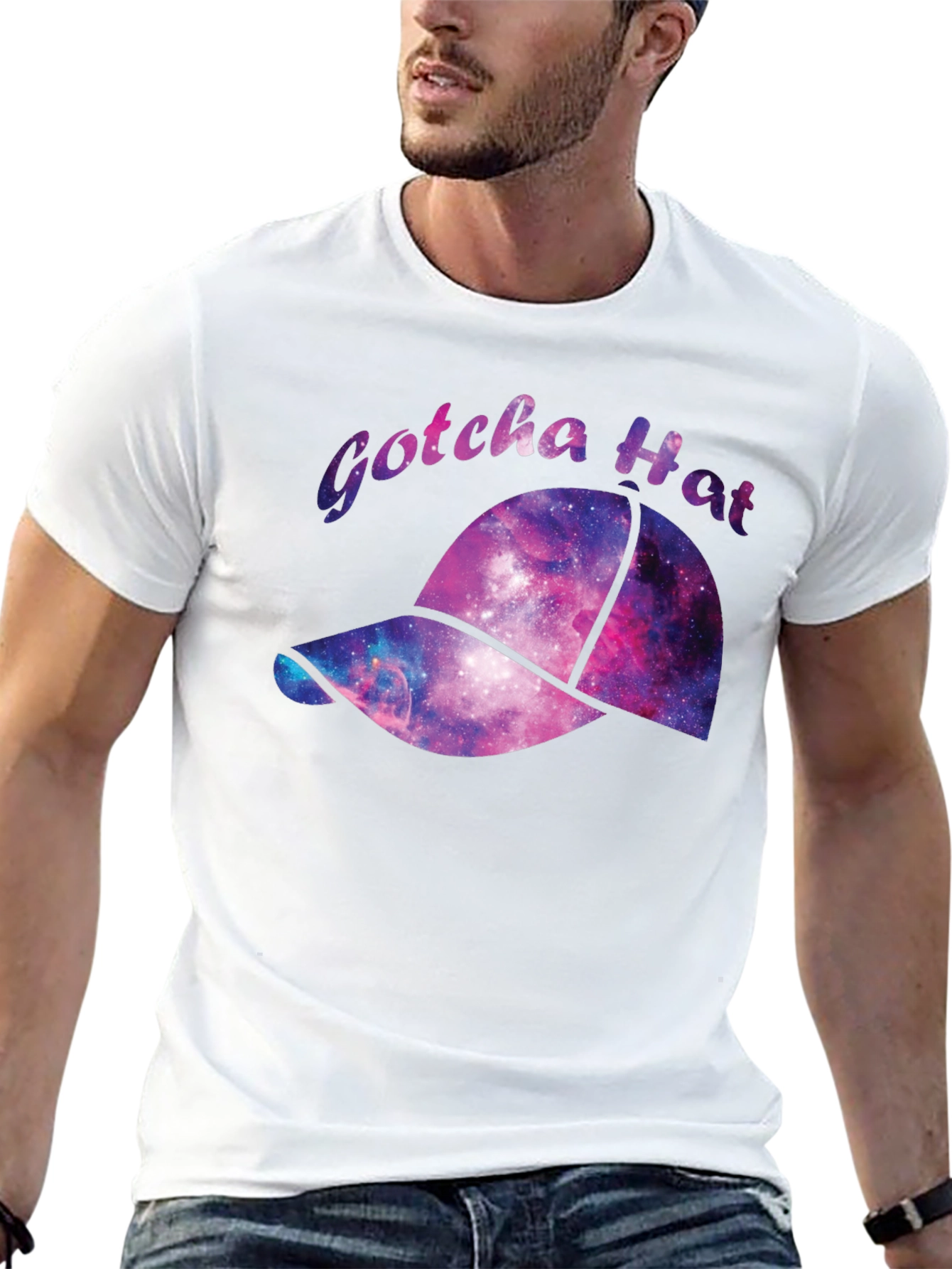 Gotcha Hat Galaxy Graphic T-Shirt