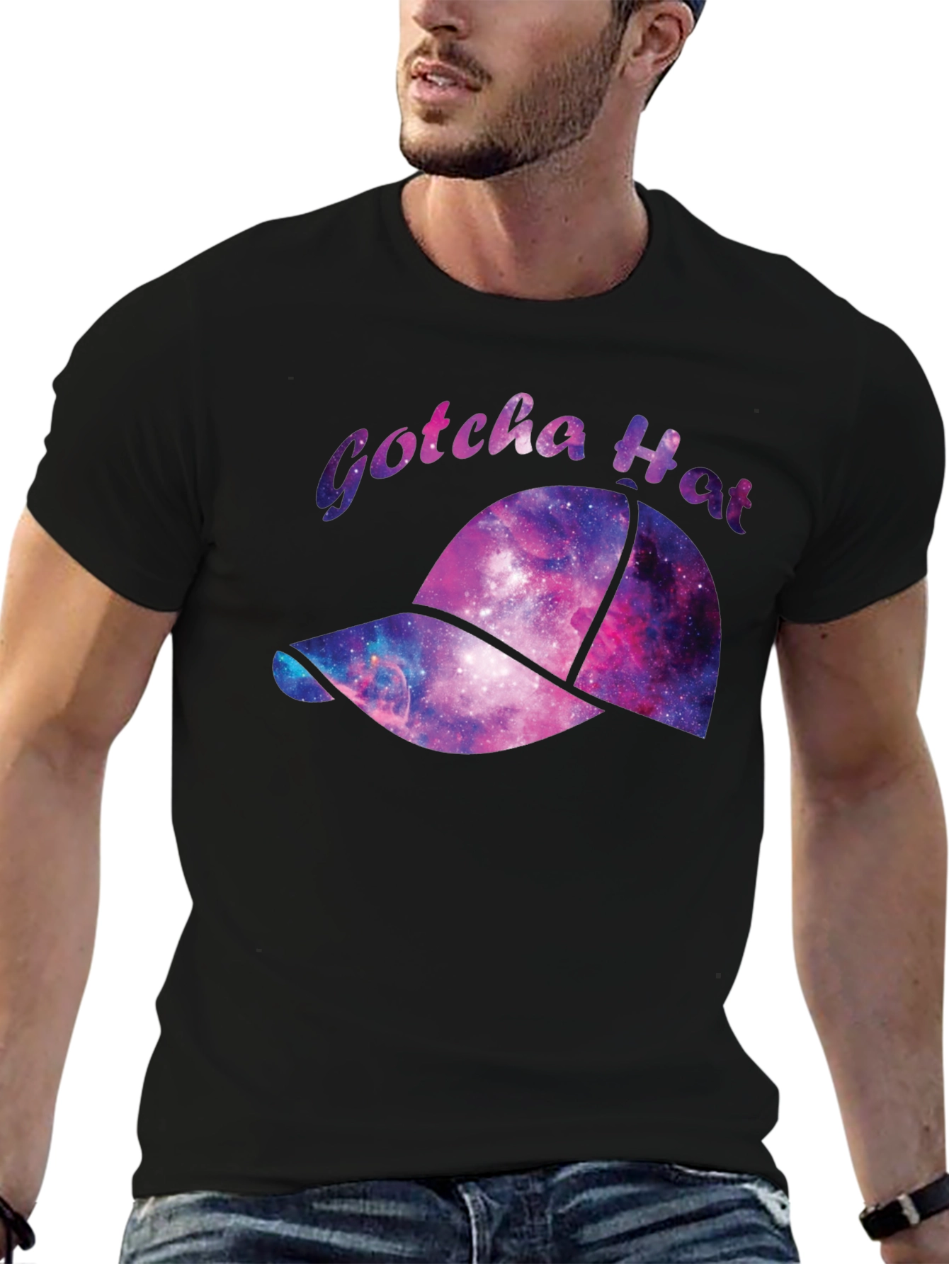 Gotcha Hat Galaxy Graphic T-Shirt