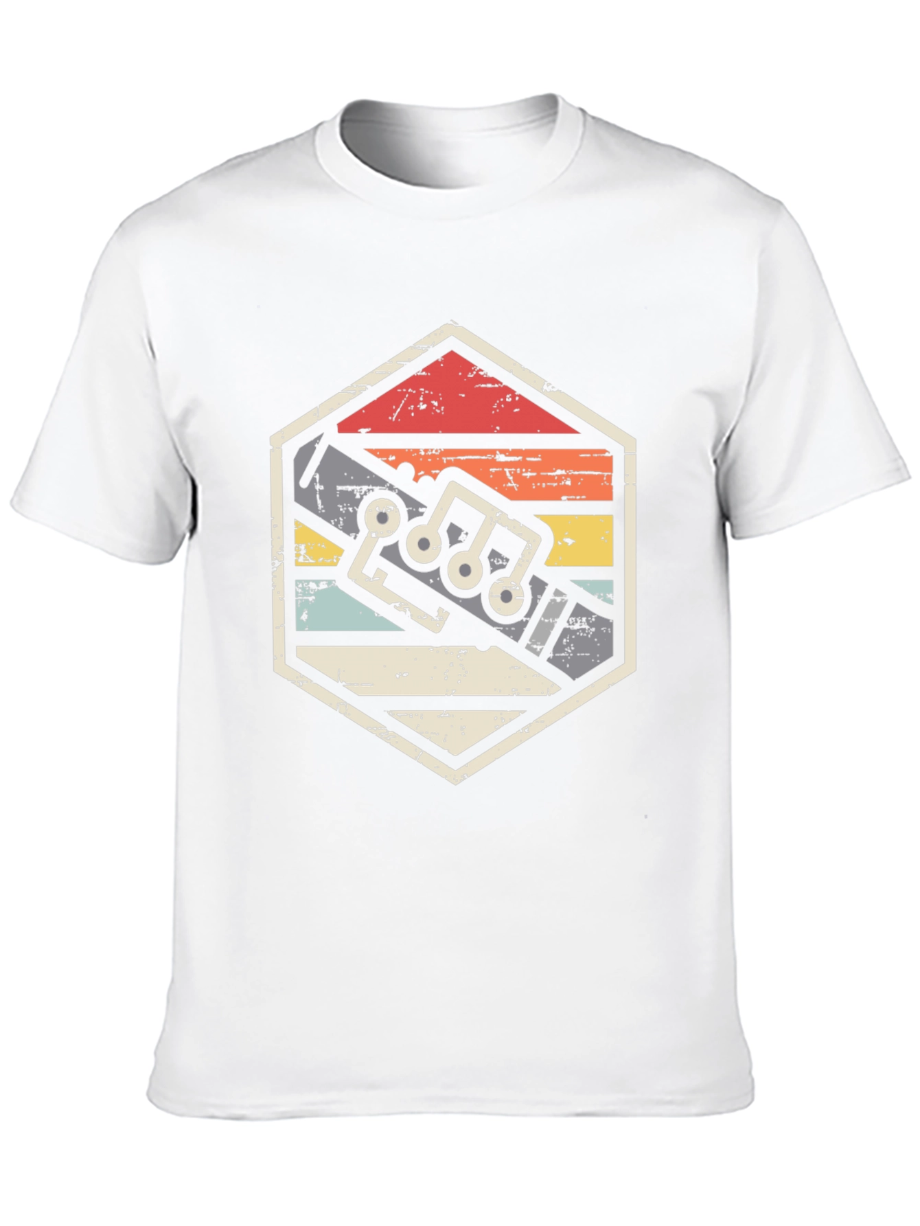 Retro Flute Music Notes T-Shirt