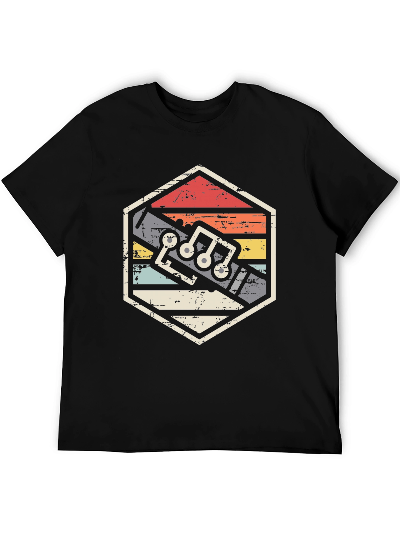 Retro Flute Music Notes T-Shirt
