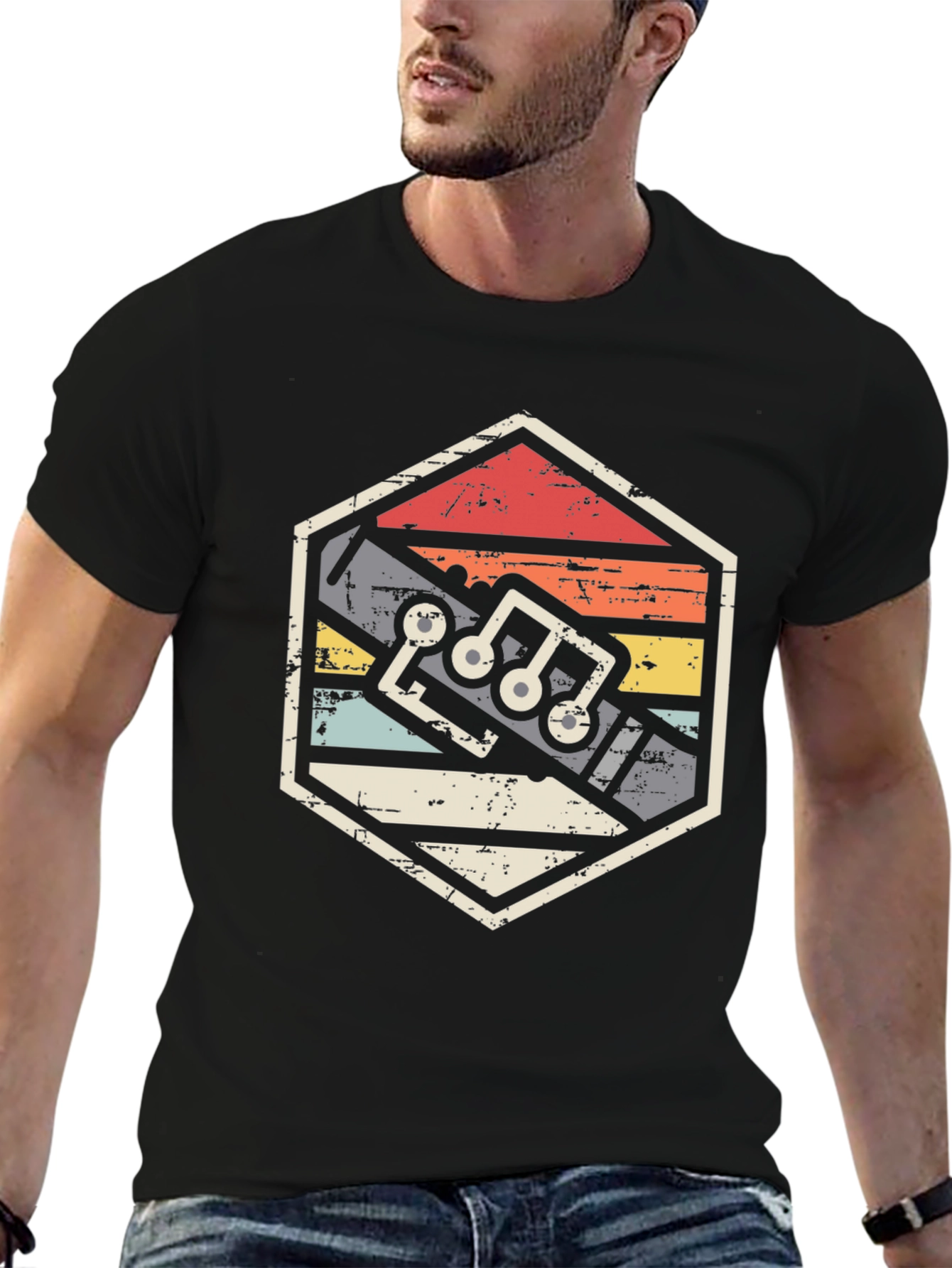 Retro Flute Music Notes T-Shirt