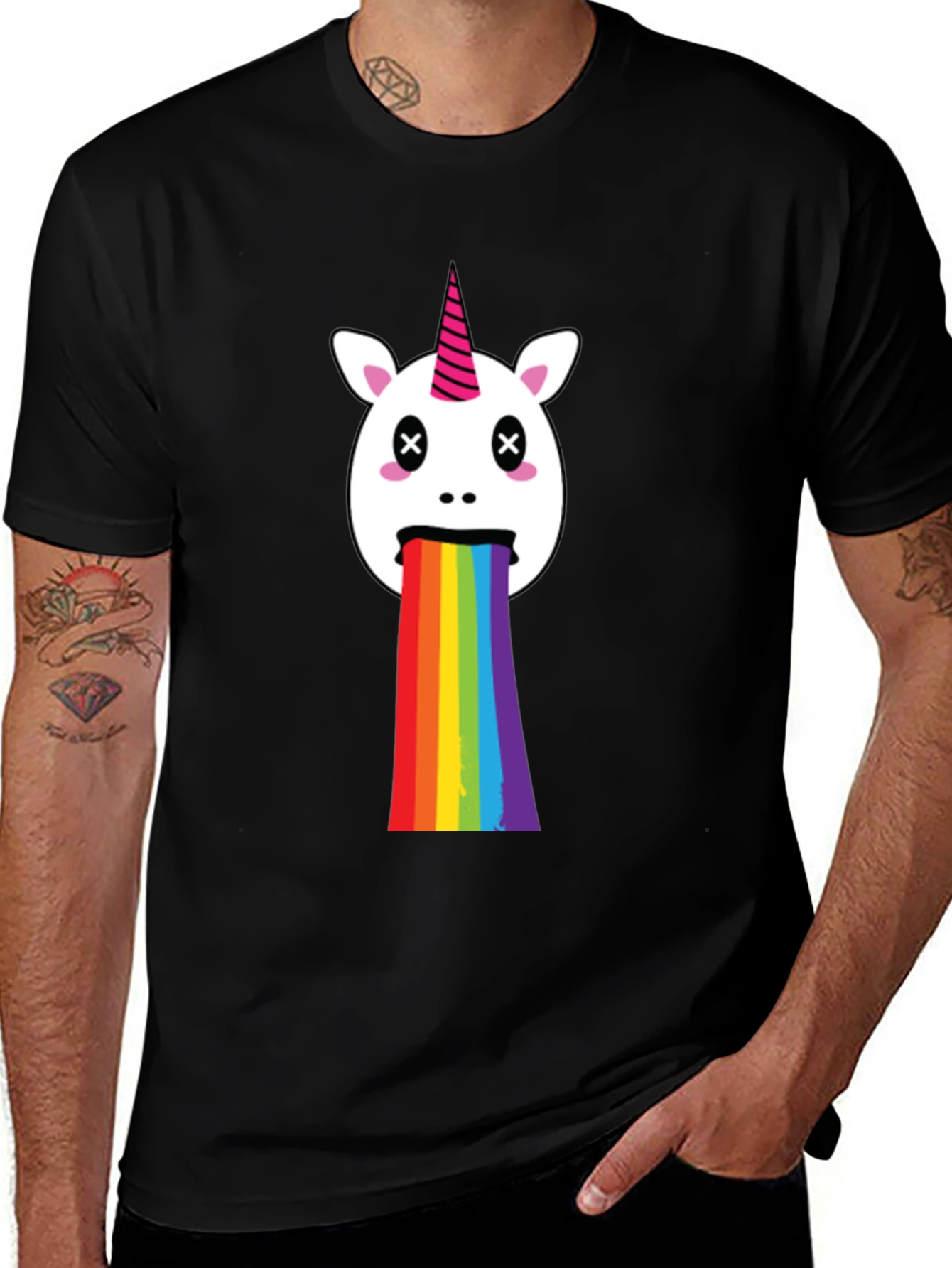Unicorn Rainbow Puke Graphic Tee