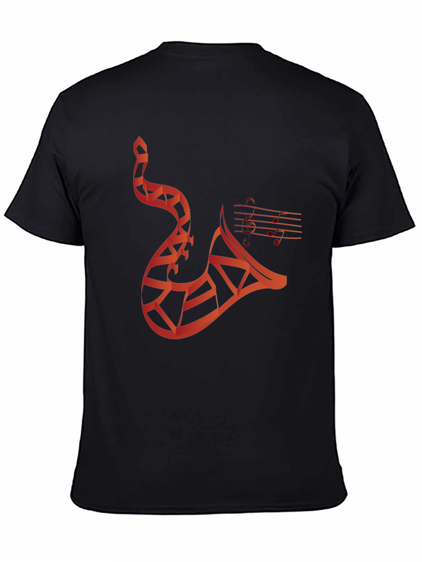 Abstract Saxophone Graphic Tee - Mens Black T-Shirt