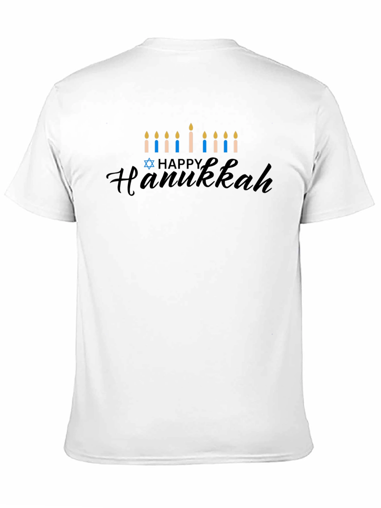 Happy Hanukkah Menorah T-Shirt - Black