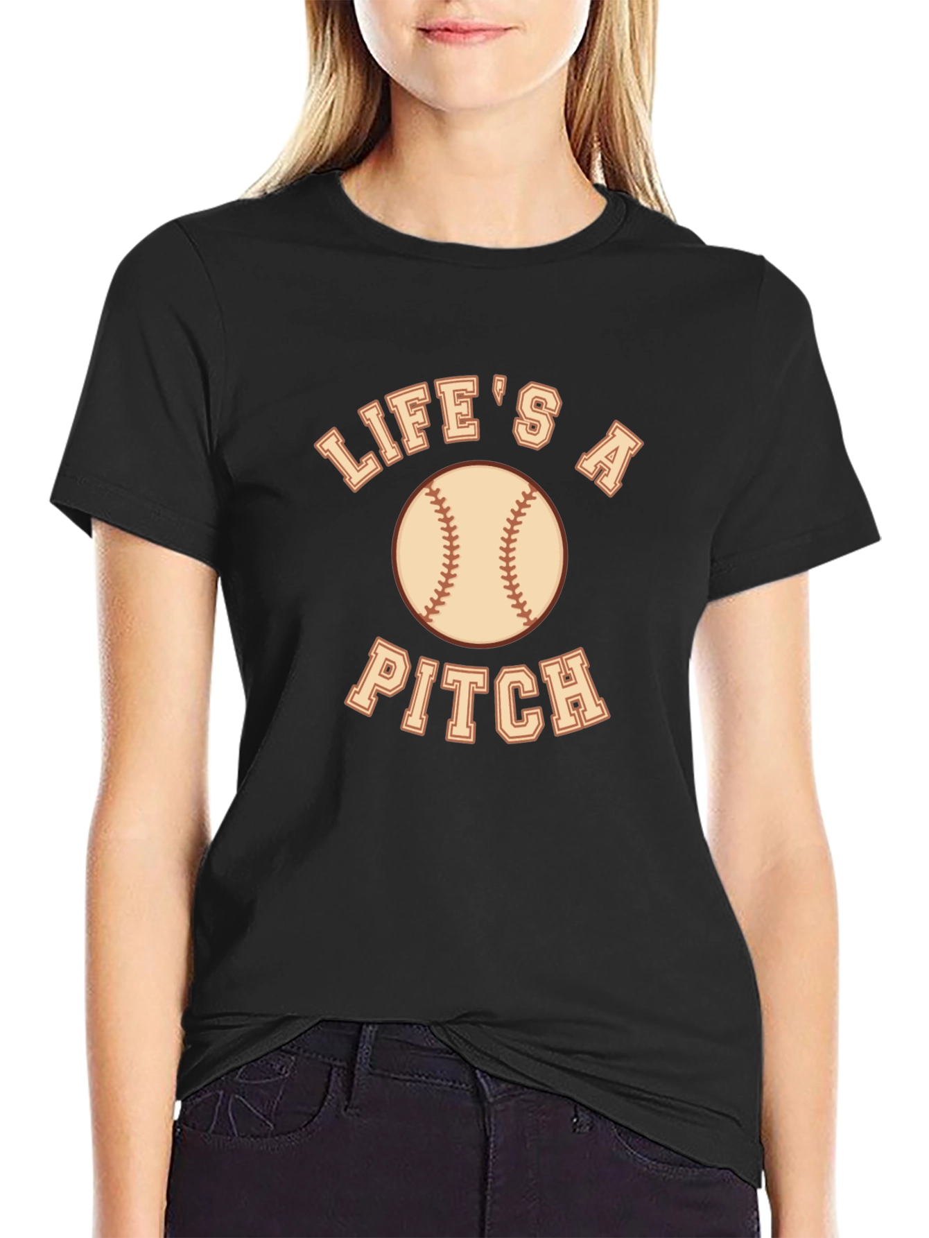 Lifes A Pitch Baseball Graphic Tee