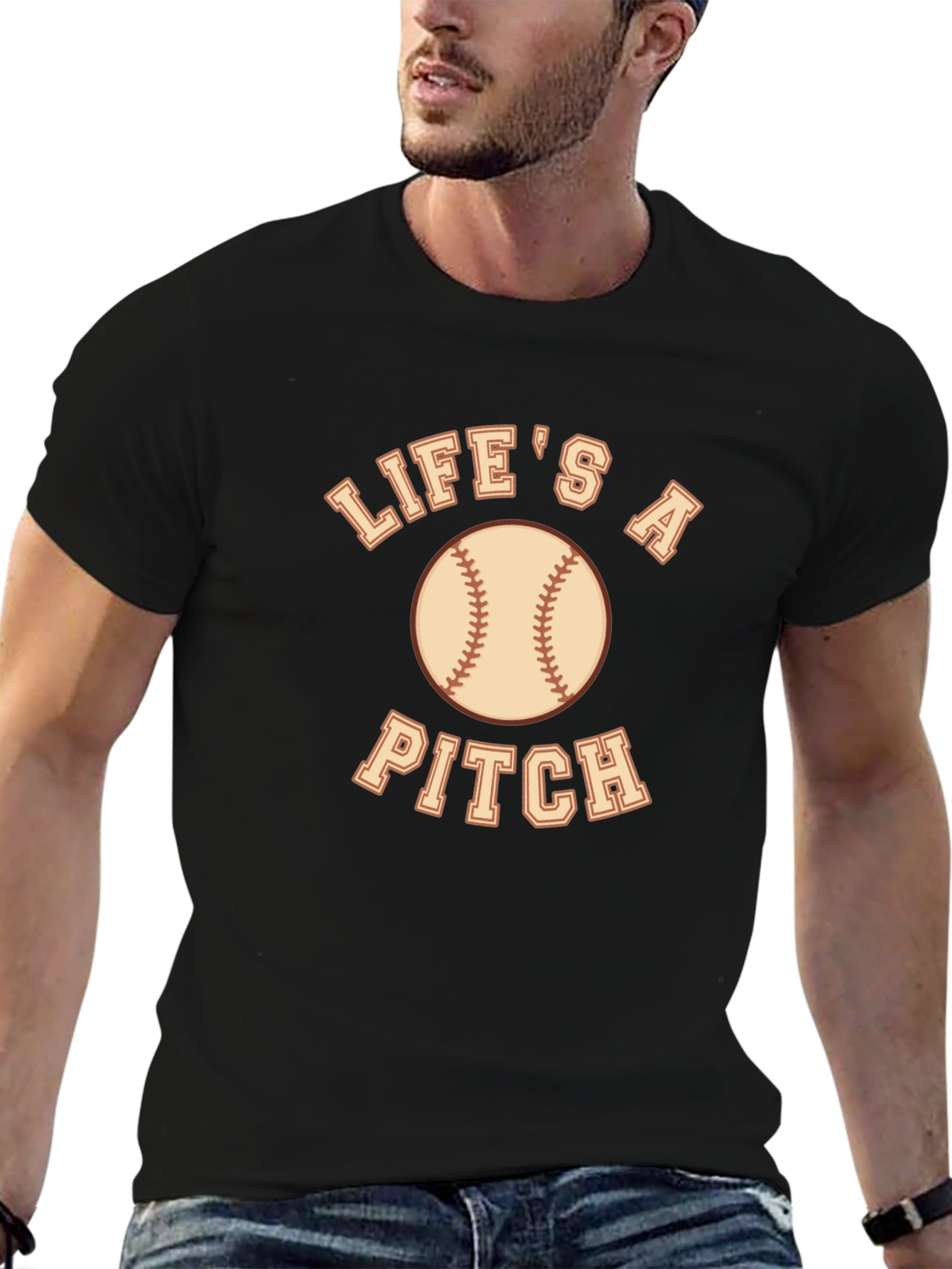 Lifes A Pitch Baseball Graphic Tee