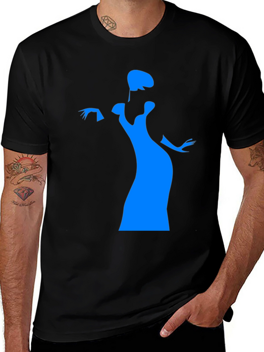 Elegant Silhouette Graphic Tee - Black