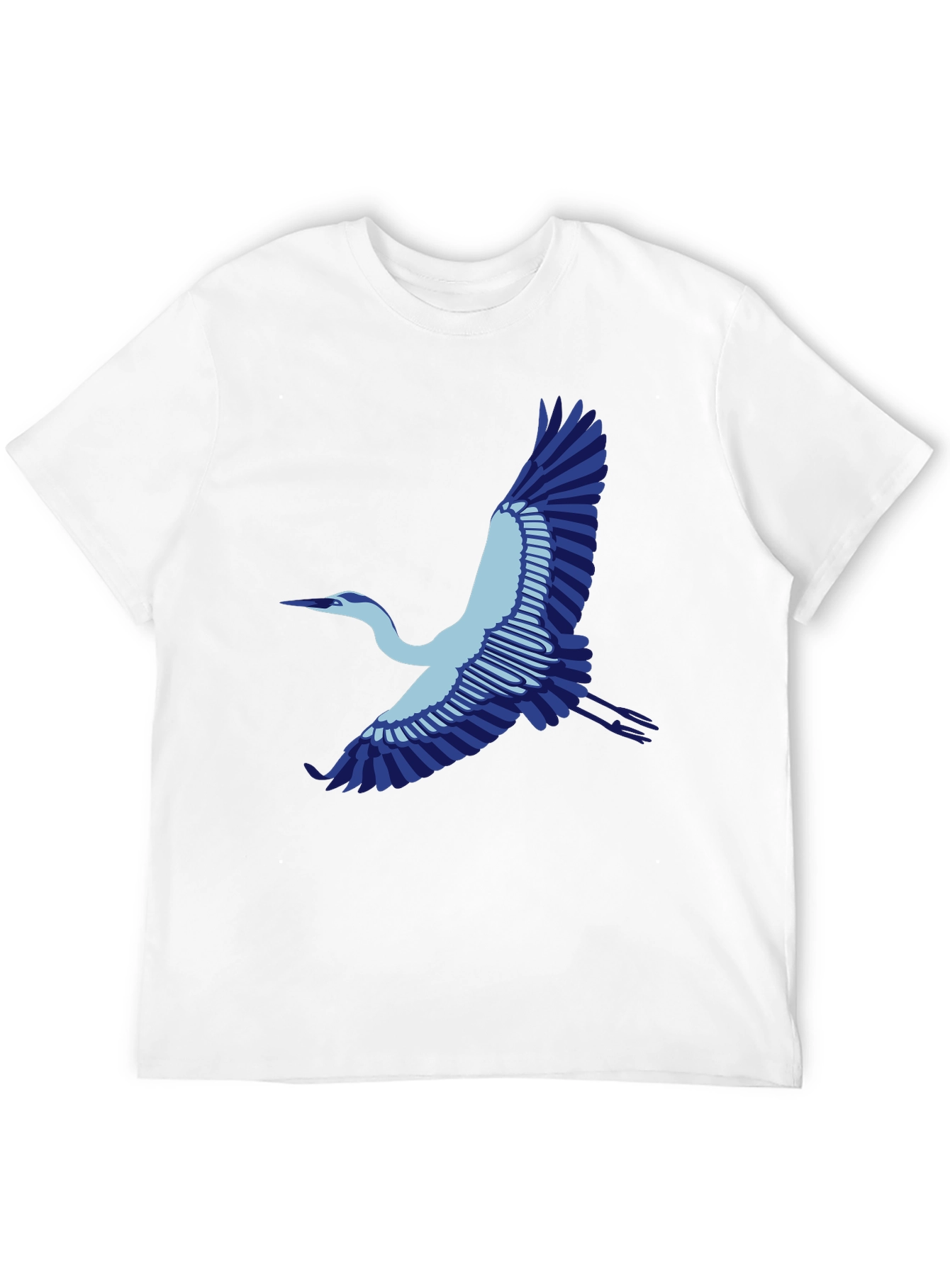 Black T-Shirt with Blue Heron Graphic