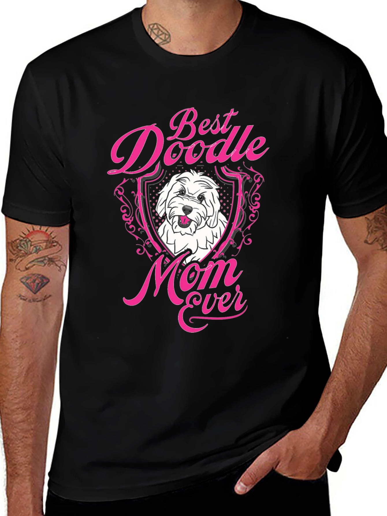 Best Doodle Mom Ever Black T-Shirt