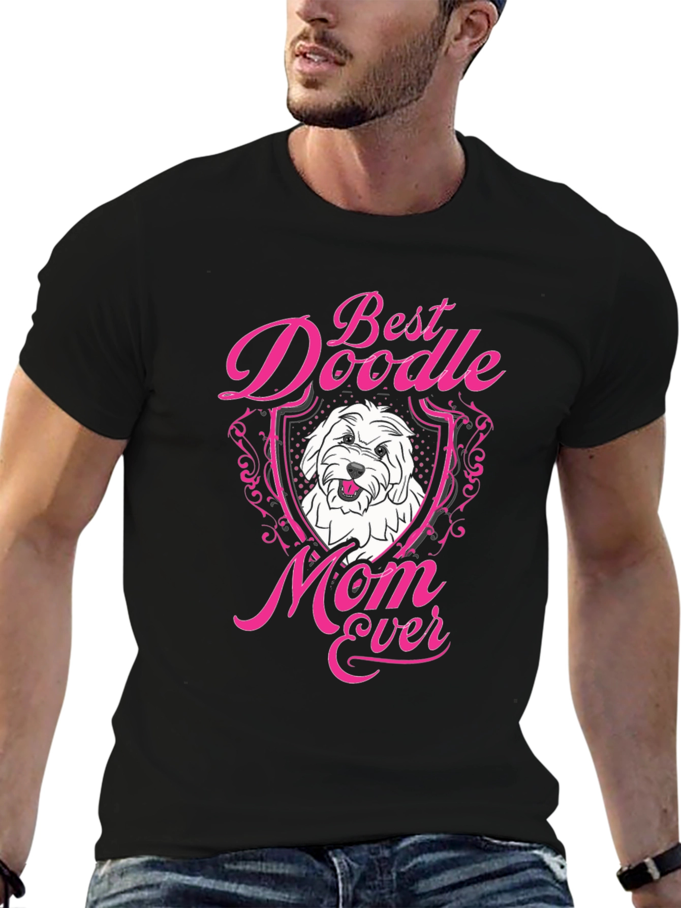 Best Doodle Mom Ever Black T-Shirt
