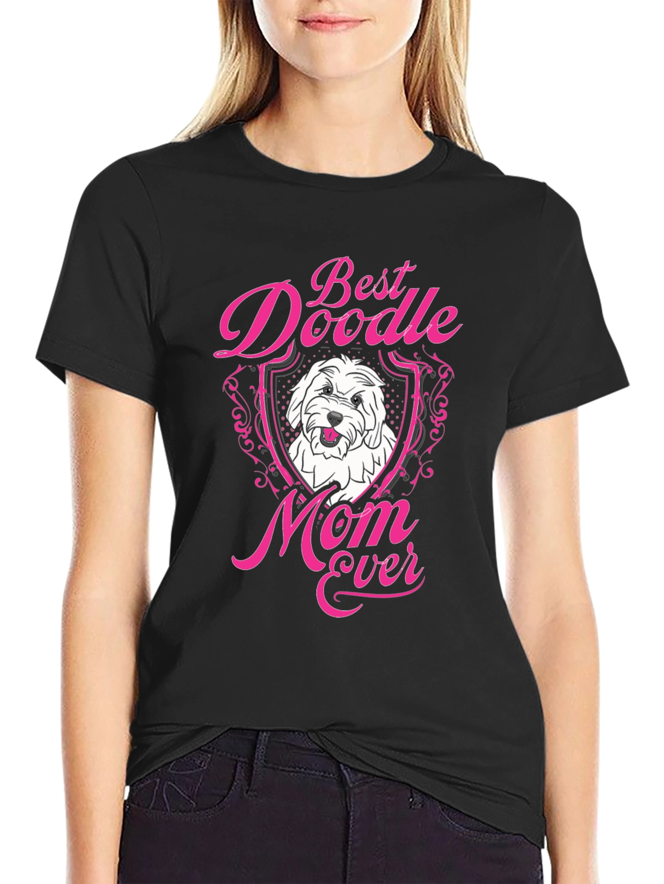 Best Doodle Mom Ever Black T-Shirt