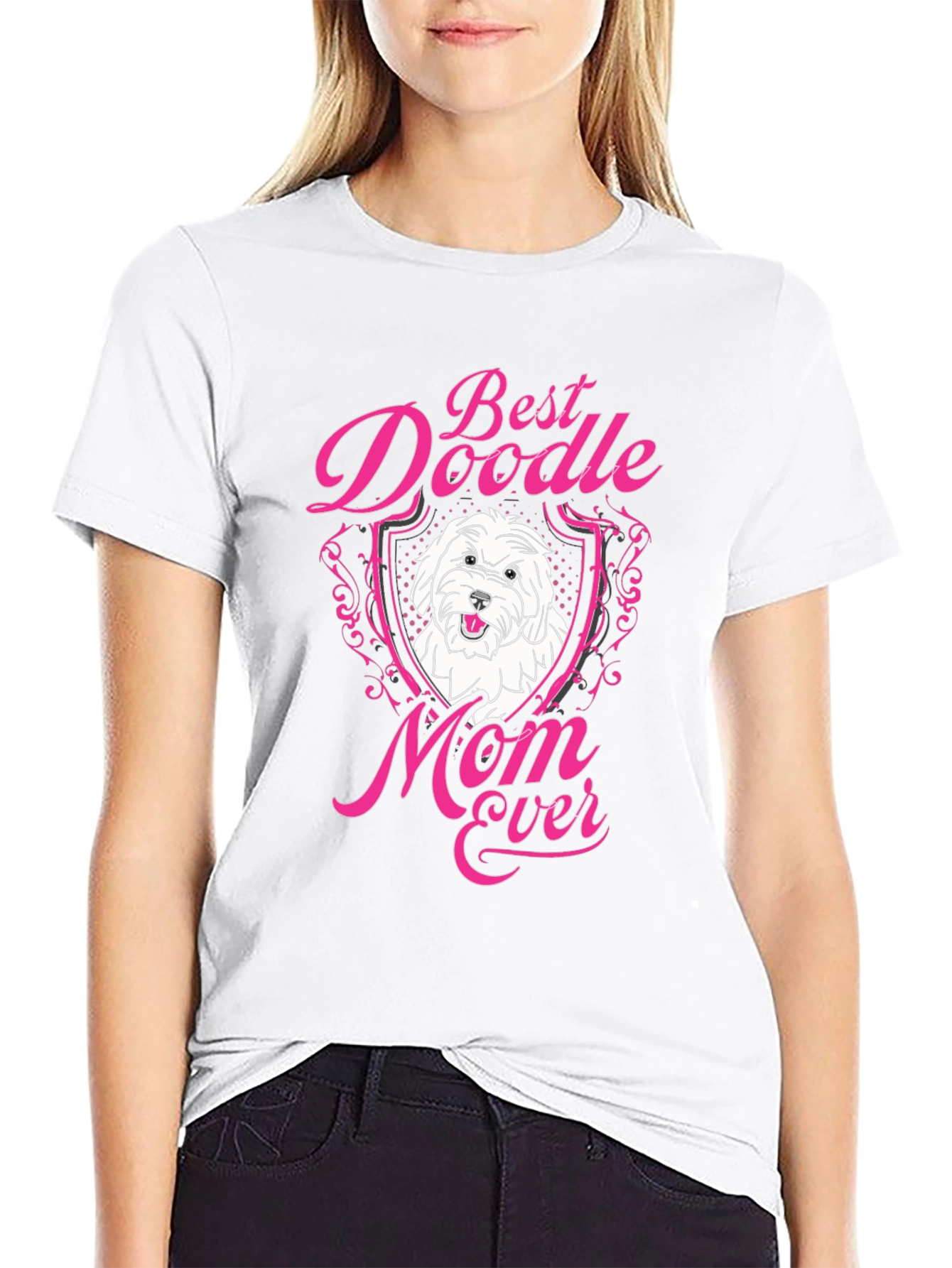 Best Doodle Mom Ever Black T-Shirt