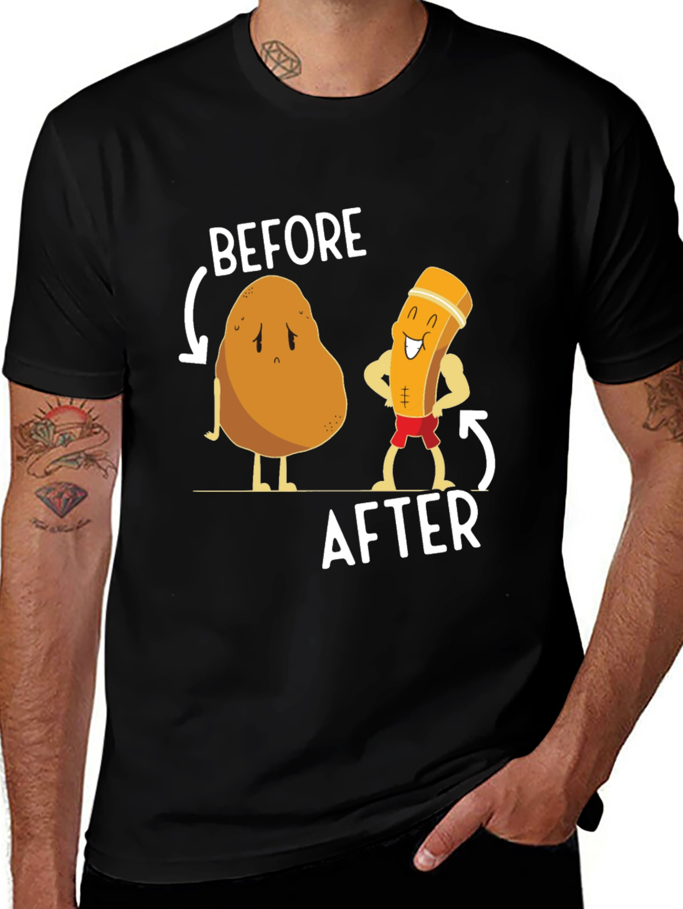 Funny Potato to Fry Transformation T-Shirt