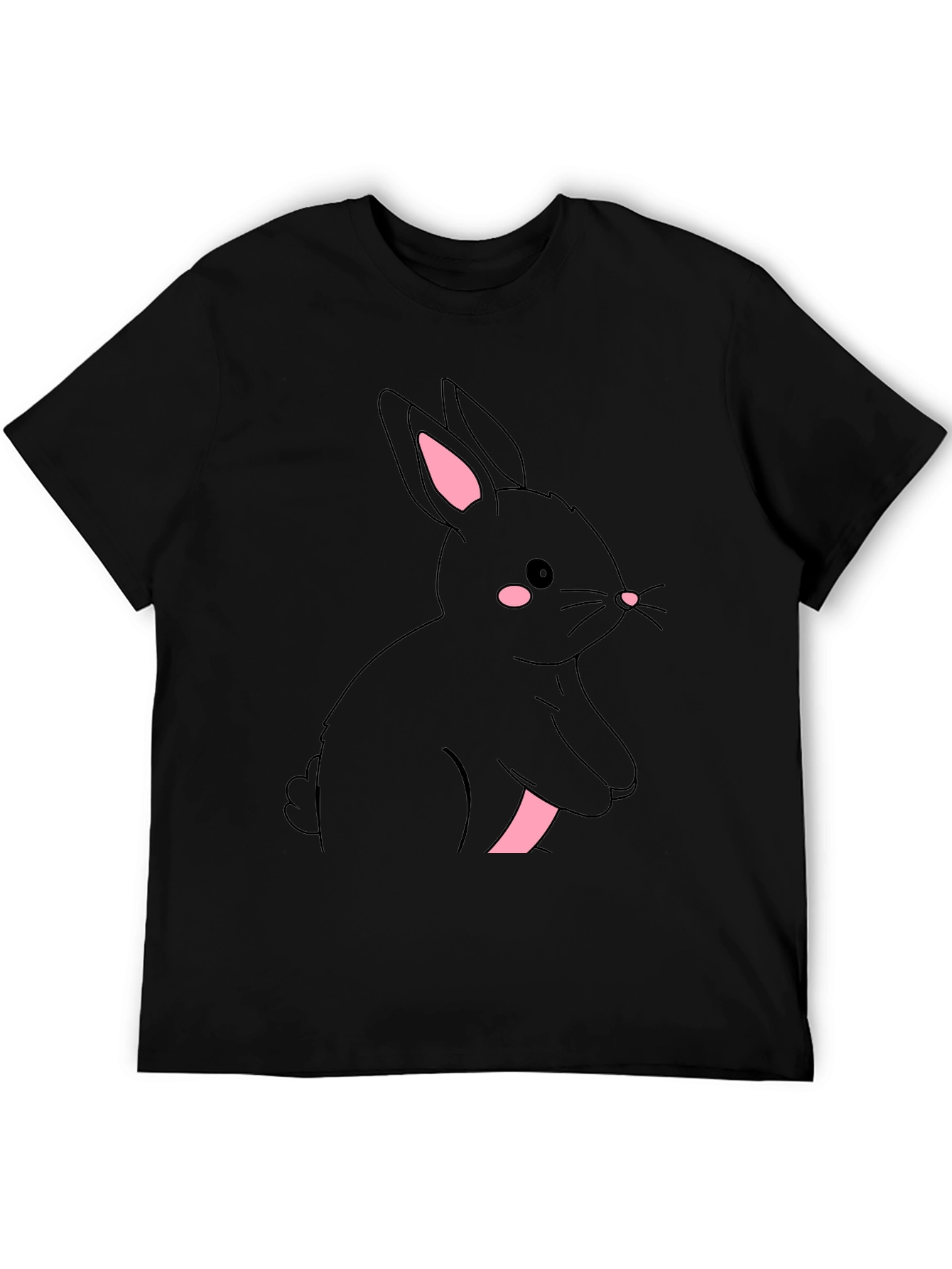 Black Rabbit Graphic Tee - Cute & Stylish