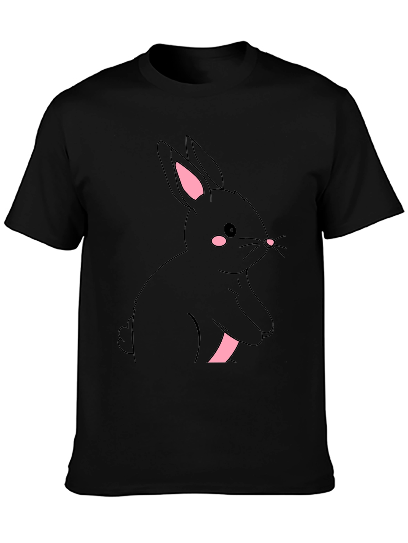 Black Rabbit Graphic Tee - Cute & Stylish