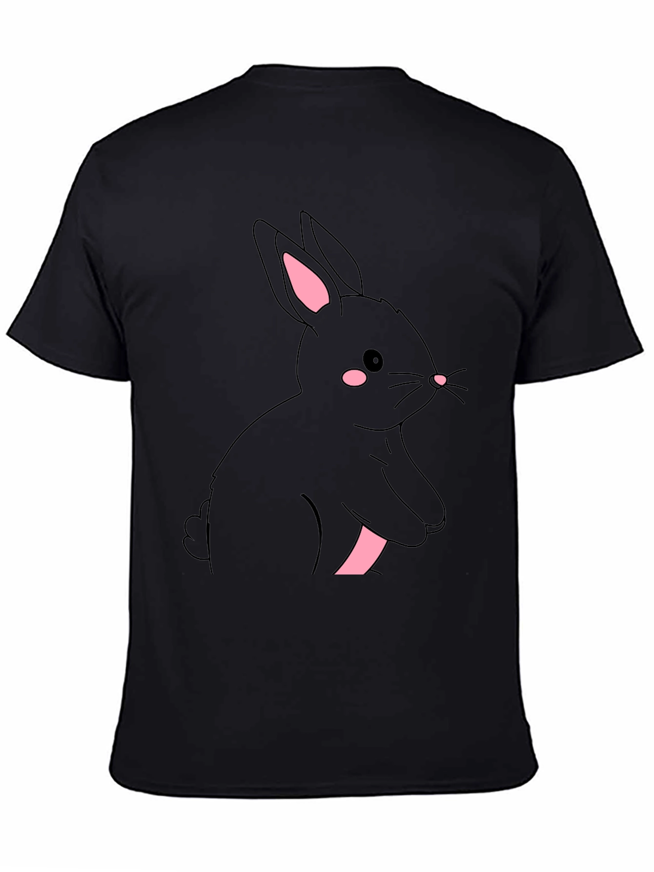 Black Rabbit Graphic Tee - Cute & Stylish