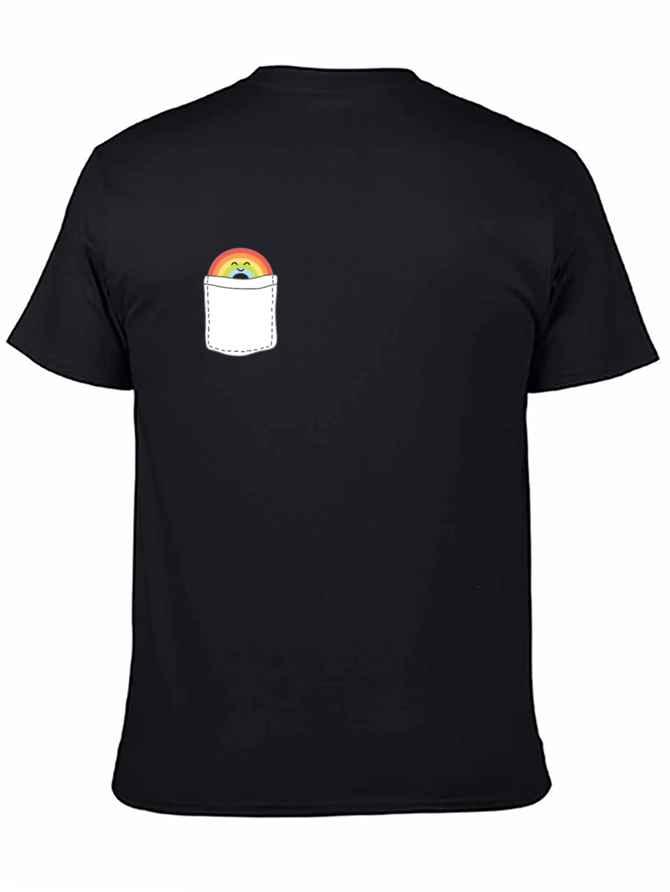 Rainbow Pocket Graphic Tee - Trendy Casual Style