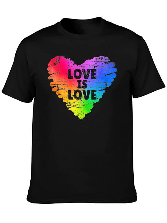 Love Is Love Rainbow Heart Graphic Tee - LGBTQ+ Pride Shirt