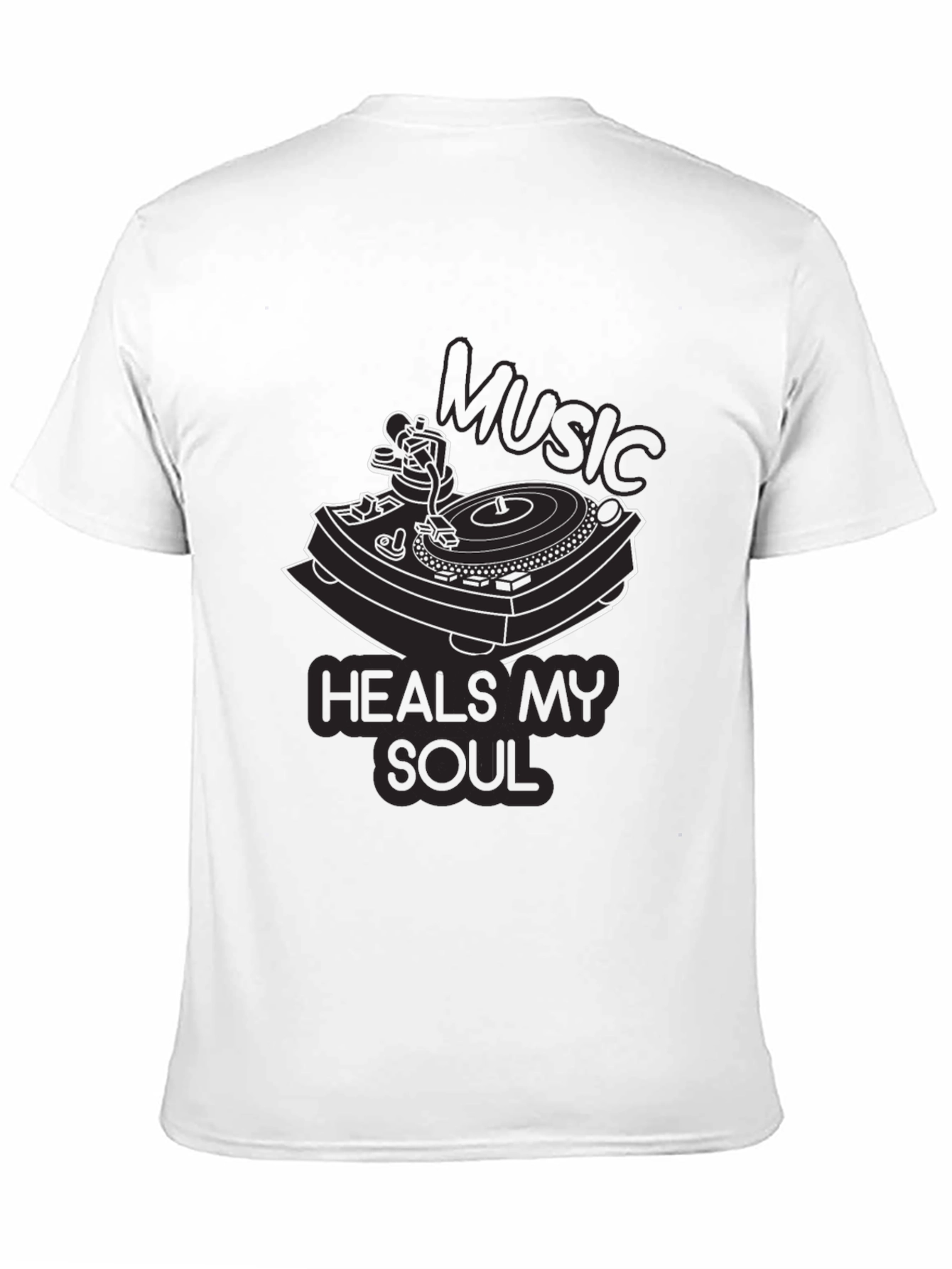 Music Heals My Soul Black Graphic Tee