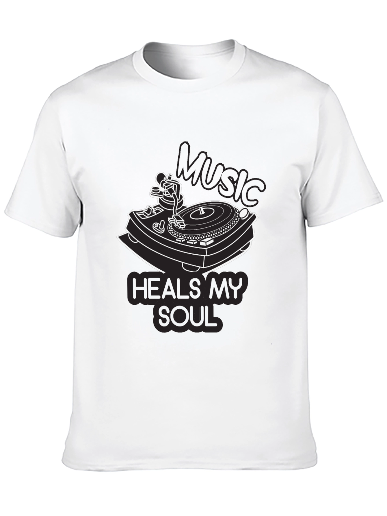 Music Heals My Soul Black Graphic Tee